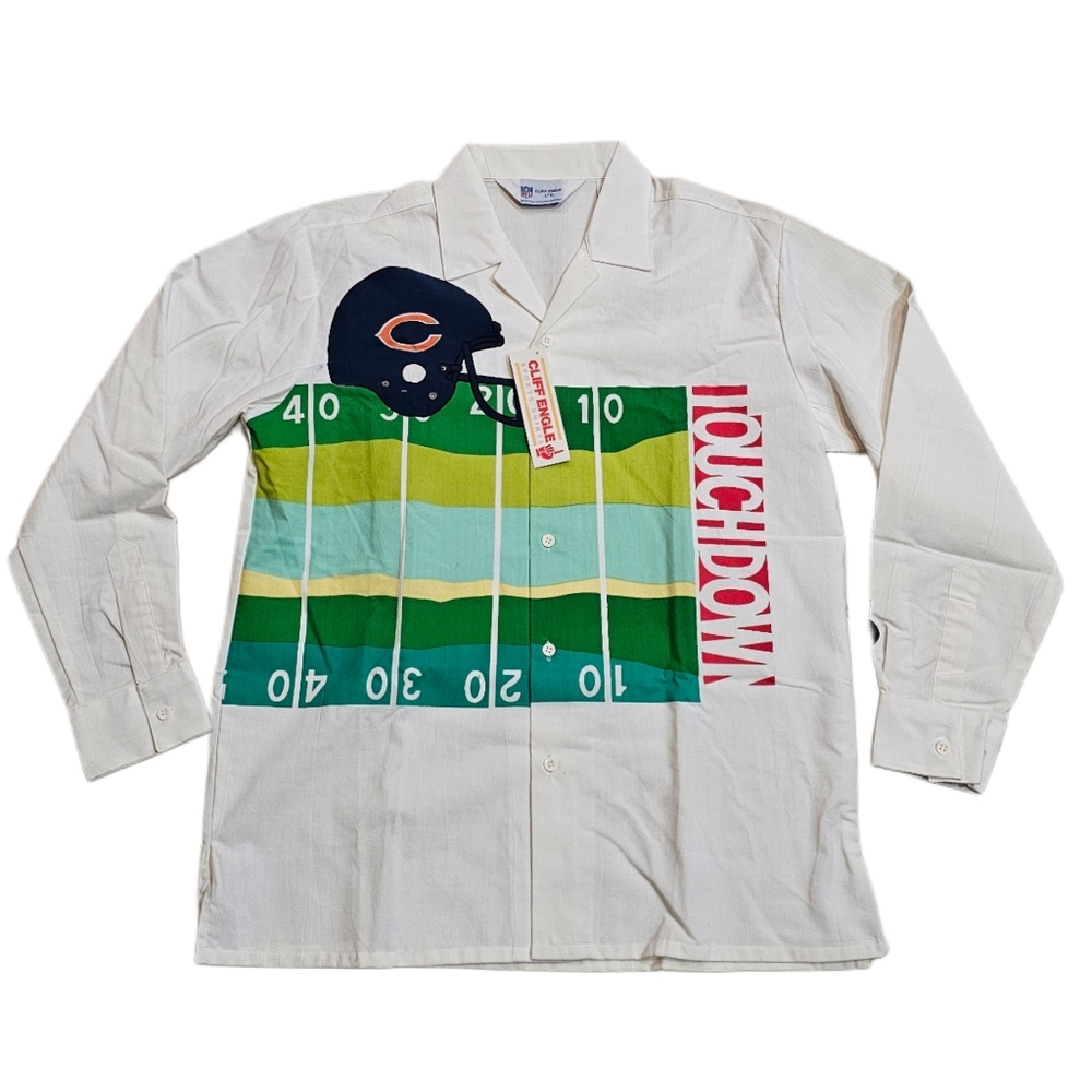 Chicago Bears 80’s Cliff Engle Football Touchdown Long-Sleeve Shirt Medium New